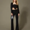 Pantalons Élégants | Pantalons Évasés*TWINSET Milano Pantalon évasé En Sergé De Laine Mélangée Noir