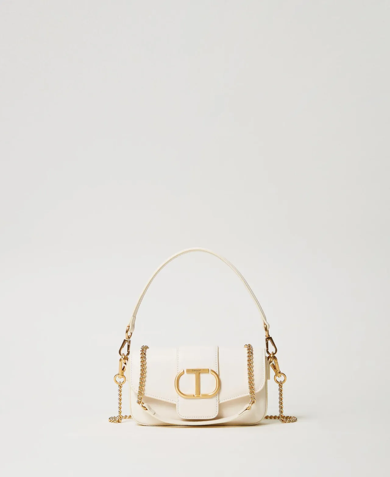 Sacs Porté Épaule | Sacs À Bandoulière*TWINSET Milano Petit Sac à Bandoulière «Amie» En Cuir Blanc « Old White »