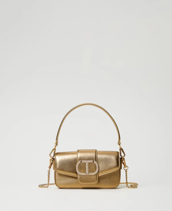 Mini Sacs | Sacs Porté Épaule*TWINSET Milano Petit Sac à Bandoulière «Amie» En Cuir Or Jaune