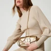 Mini Sacs | Sacs Porté Épaule*TWINSET Milano Petit Sac à Bandoulière «Amie» En Cuir Or Jaune