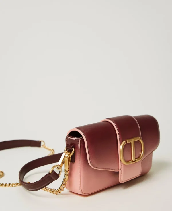 Mini Sacs | Sacs Porté Épaule*TWINSET Milano Petit Sac à Bandoulière «Amie» En Cuir Dégradé Rouge Pompéien