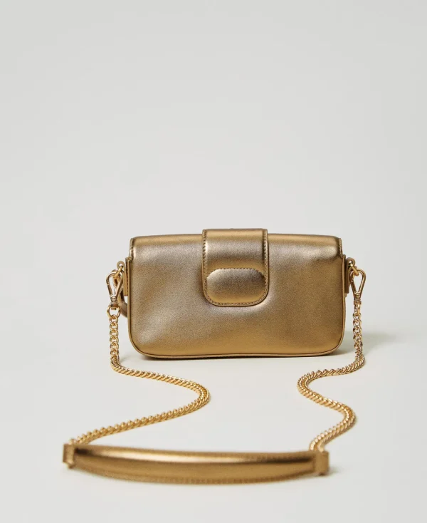 Mini Sacs | Sacs Porté Épaule*TWINSET Milano Petit Sac à Bandoulière «Amie» En Cuir Or Jaune