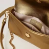 Mini Sacs | Sacs Porté Épaule*TWINSET Milano Petit Sac à Bandoulière «Amie» En Cuir Or Jaune