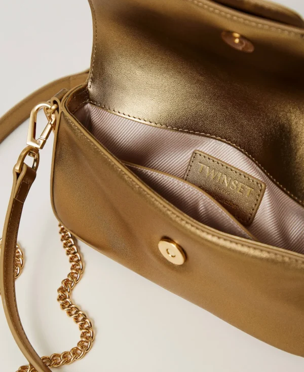 Mini Sacs | Sacs Porté Épaule*TWINSET Milano Petit Sac à Bandoulière «Amie» En Cuir Or Jaune