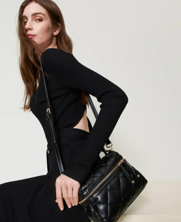 petit_sac__main_ccile_mat_1.webp Mini Sacs | Sacs Porté Épaule*TWINSET Milano Petit Sac à Main «Cécile» Matelassé Noir