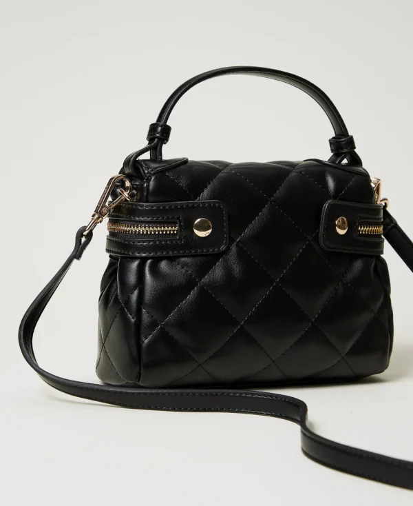 petit_sac__main_ccile_mat_3.webp Mini Sacs | Sacs Porté Épaule*TWINSET Milano Petit Sac à Main «Cécile» Matelassé Noir