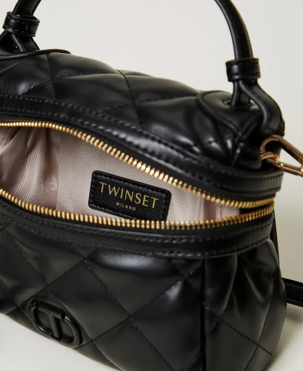 petit_sac__main_ccile_mat_4.webp Mini Sacs | Sacs Porté Épaule*TWINSET Milano Petit Sac à Main «Cécile» Matelassé Noir