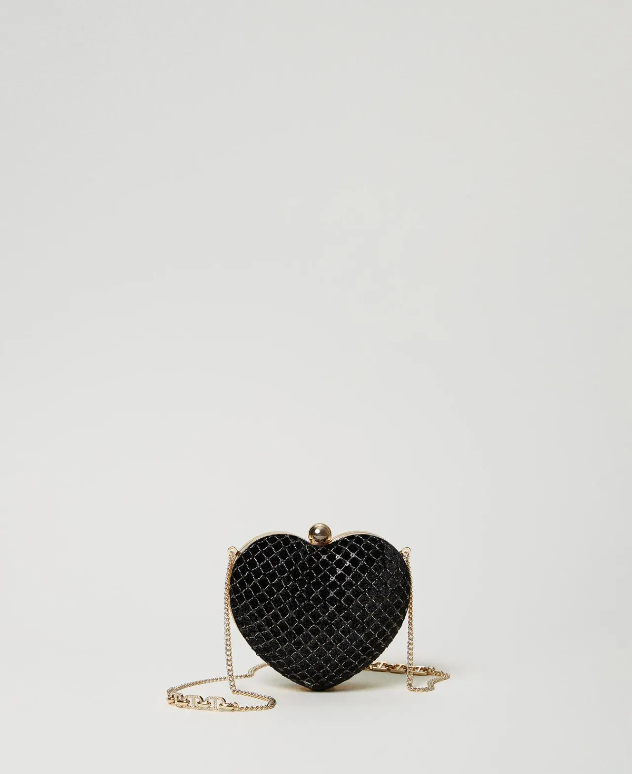 Sacs Porté Épaule | Sacs À Bandoulière*TWINSET Milano Pochette «Coup De Cœur» En Velours Brodé Noir