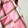poncho_en_drap_avec_frang_4.webp Ponchos*TWINSET Milano Poncho En Drap Avec Franges Multicolore Carreau Rose « Crystal Pink »