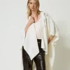 Ponchos*TWINSET Milano Poncho En Maille Avec Broderies Crème White