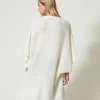 Ponchos*TWINSET Milano Poncho En Maille Avec Broderies Crème White