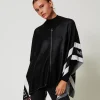 Ponchos*TWINSET Milano Poncho En Maille Jacquard Avec Logo Noir