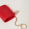 Portefeuilles Et Porte-Clés*TWINSET Milano Porte-carte Avec Fermeture éclair Et Anneau Porte-clés Rouge Coquelicot