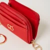 Portefeuilles Et Porte-Clés*TWINSET Milano Porte-carte Avec Fermeture éclair Et Anneau Porte-clés Rouge Coquelicot