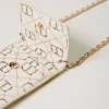 Portefeuilles Et Porte-Clés*TWINSET Milano Porte-cartes Avec Bandoulière Et Oval T OVAL T Fleur et Twinset/Ivoire