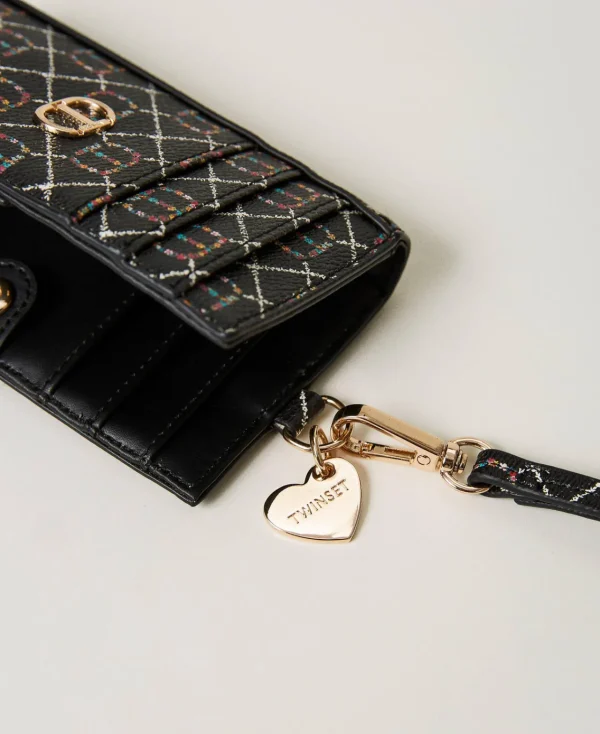 Portefeuilles Et Porte-Clés*TWINSET Milano Porte-cartes Avec Lacet OVAL T Fleur et Twinset/Noir