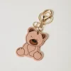 Portefeuilles Et Porte-Clés*TWINSET Milano Porte-clés Ourson Avec Oval T Rose Poudre