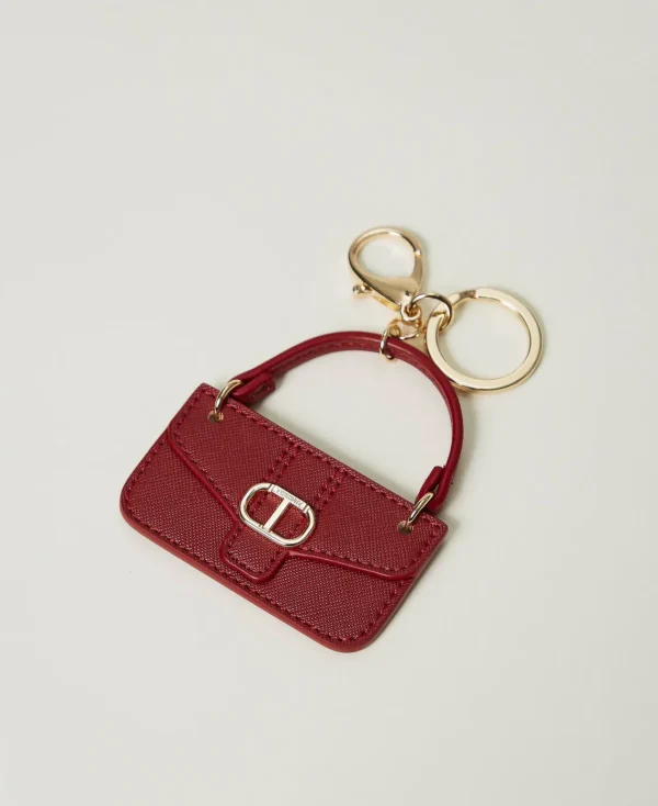 portecls_sac_avec_oval_t_0.webp Portefeuilles Et Porte-Clés*TWINSET Milano Porte-clés Sac Avec Oval T Rouge Pompéien