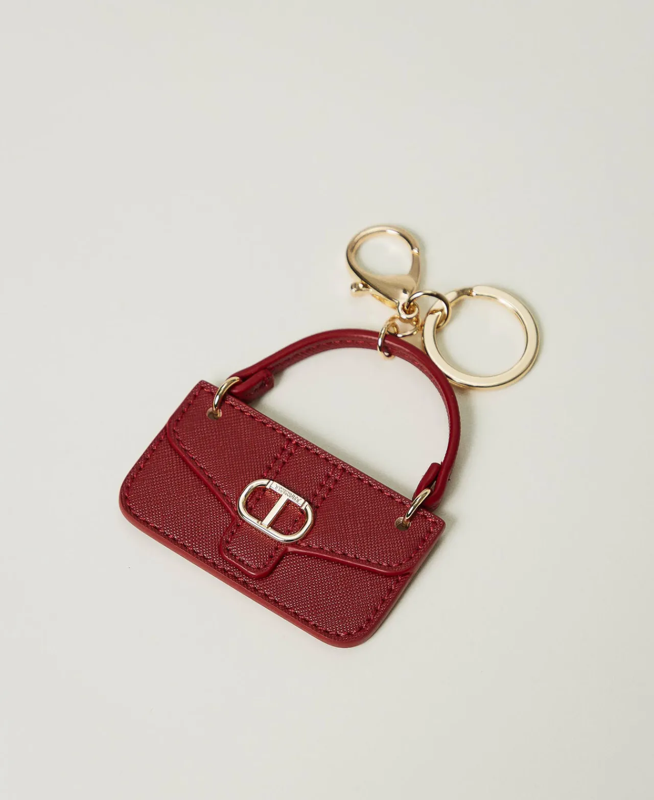 portecls_sac_avec_oval_t_0.webp Portefeuilles Et Porte-Clés*TWINSET Milano Porte-clés Sac Avec Oval T Rouge Pompéien