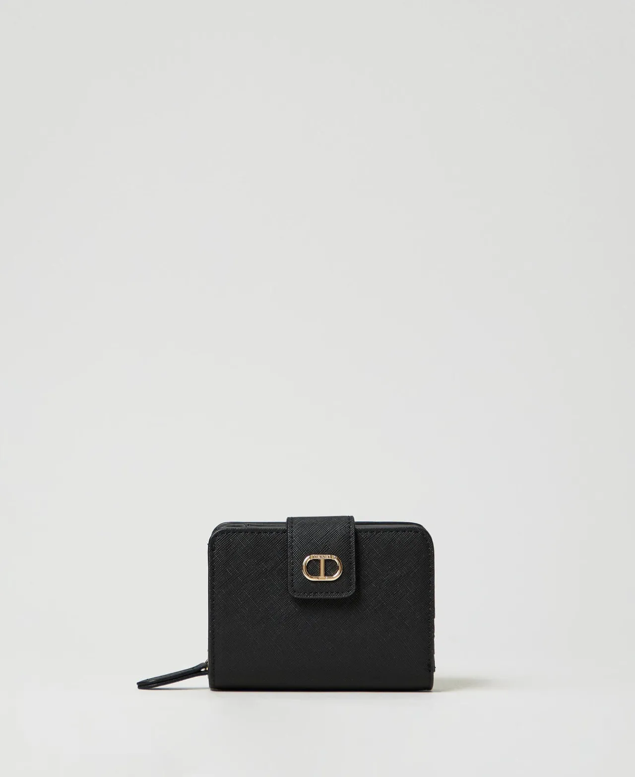 portefeuille_avec_fermetu_0-1.webp Portefeuilles Et Porte-Clés*TWINSET Milano Portefeuille Avec Fermeture éclair Et Bouton Oval T Noir