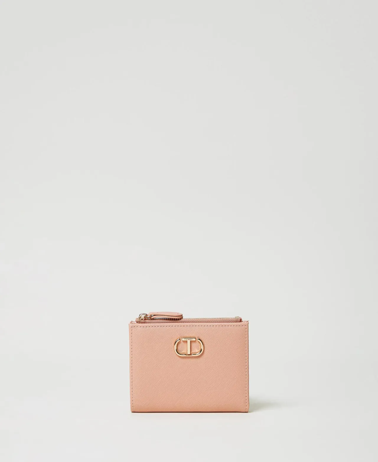 portefeuille_avec_fermetu_0.webp Portefeuilles Et Porte-Clés*TWINSET Milano Portefeuille Avec Fermeture éclair Et Oval T Rose Poudre
