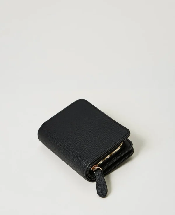 Portefeuilles Et Porte-Clés*TWINSET Milano Portefeuille Avec Fermeture éclair Et Bouton Oval T Noir