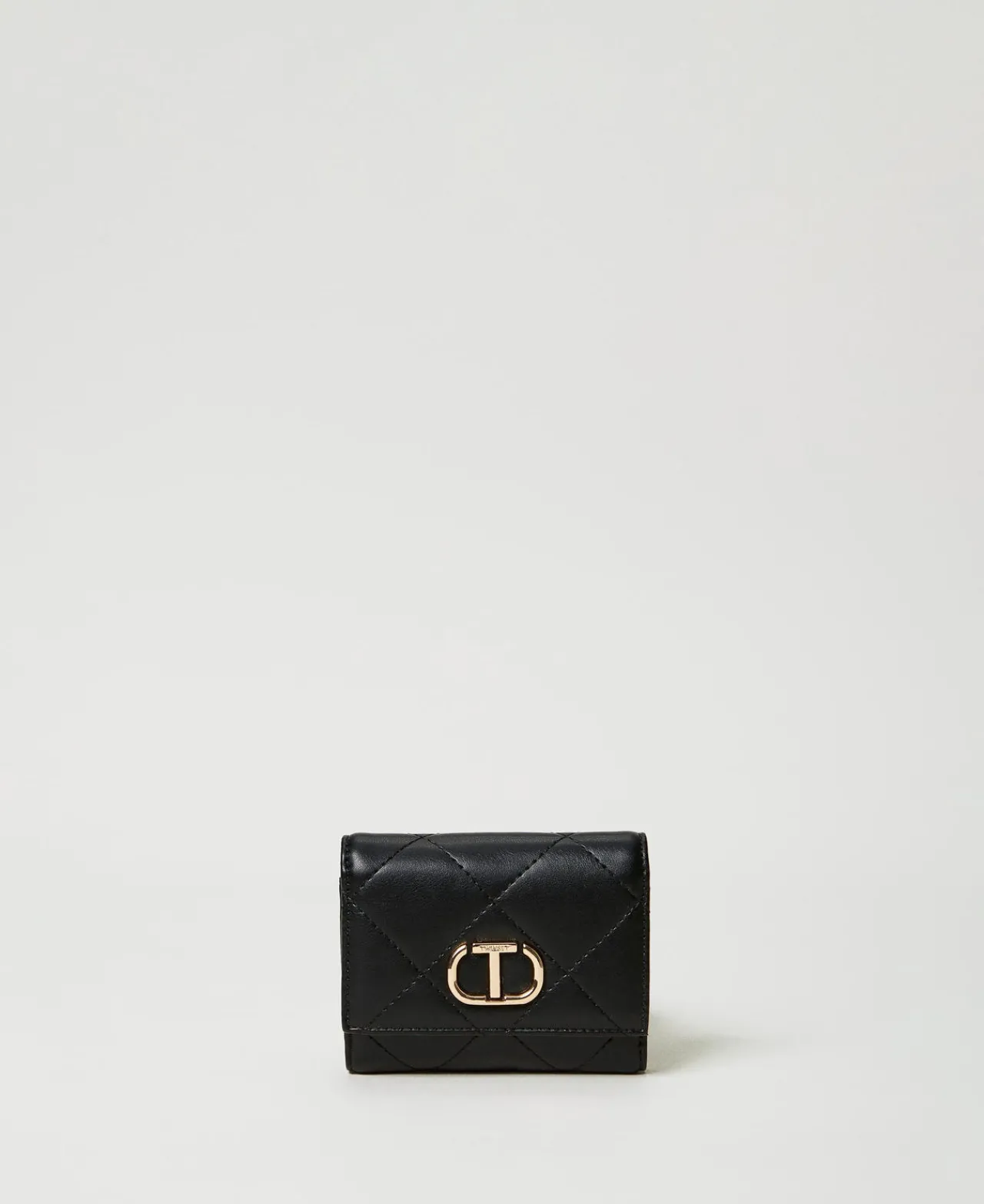 portefeuille_matelass_ave_0.webp Portefeuilles Et Porte-Clés*TWINSET Milano Portefeuille Matelassé Avec Oval T Noir