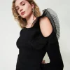 Pulls Et Cardigans*TWINSET Milano Pull Ajusté Avec Ajour Et Tulle Noir