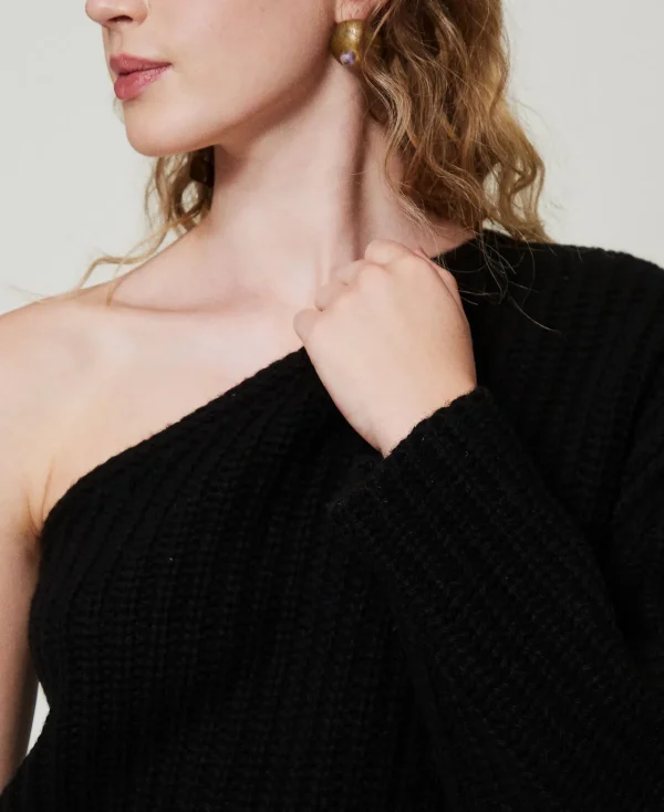 Pulls Et Cardigans*TWINSET Milano Pull «Alice» En Laine Et Cachemire Noir