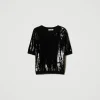 pull_avec_broderie_de_seq_1.webp Pulls Et Cardigans*TWINSET Milano Pull Avec Broderie De Sequins All-over Noir