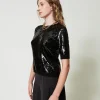 pull_avec_broderie_de_seq_3.webp Pulls Et Cardigans*TWINSET Milano Pull Avec Broderie De Sequins All-over Noir