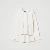 pull_avec_capuche_et_perl_1.webp Pulls Et Cardigans | Sweat-Shirts*TWINSET Milano Pull Avec Capuche Et Perles Blanc Antique White