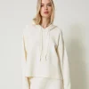 pull_avec_capuche_et_perl_2.webp Pulls Et Cardigans | Sweat-Shirts*TWINSET Milano Pull Avec Capuche Et Perles Blanc Antique White