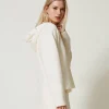 pull_avec_capuche_et_perl_3.webp Pulls Et Cardigans | Sweat-Shirts*TWINSET Milano Pull Avec Capuche Et Perles Blanc Antique White