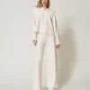 pull_avec_capuche_et_perl_5.webp Pulls Et Cardigans | Sweat-Shirts*TWINSET Milano Pull Avec Capuche Et Perles Blanc Antique White