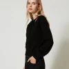 Pulls Et Cardigans*TWINSET Milano Pull Avec Dentelle Et Nœud Noir