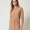 Pulls Et Cardigans*TWINSET Milano Pull Avec Mélange De Points Marron « Sandy Brown »