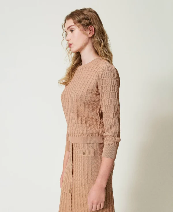 Pulls Et Cardigans*TWINSET Milano Pull Avec Mélange De Points Marron « Sandy Brown »