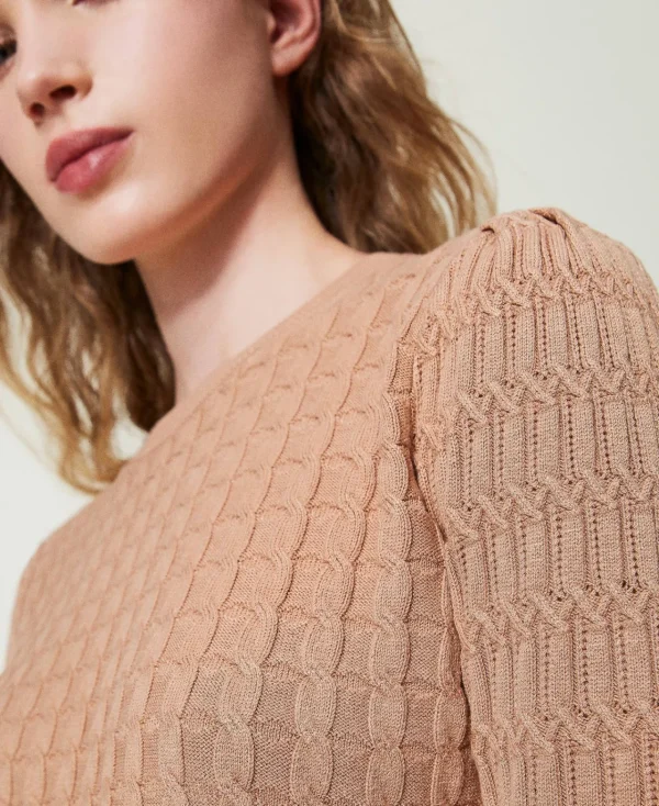 Pulls Et Cardigans*TWINSET Milano Pull Avec Mélange De Points Marron « Sandy Brown »