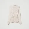 pull_col_montant_avec_fro_1.webp Pulls Et Cardigans*TWINSET Milano Pull Col Montant Avec Fronce Off White