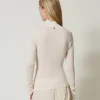 pull_col_montant_avec_fro_4.webp Pulls Et Cardigans*TWINSET Milano Pull Col Montant Avec Fronce Off White