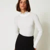 pull_col_montant_avec_per_0.webp Pulls Et Cardigans*TWINSET Milano Pull Col Montant Avec Perles Crème White