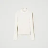 pull_col_montant_avec_per_1.webp Pulls Et Cardigans*TWINSET Milano Pull Col Montant Avec Perles Crème White