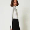 pull_col_montant_avec_per_2.webp Pulls Et Cardigans*TWINSET Milano Pull Col Montant Avec Perles Crème White