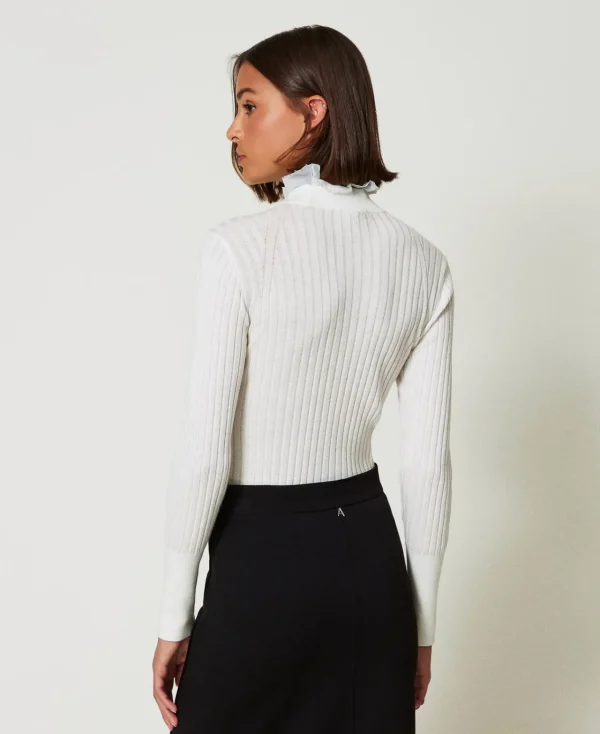 pull_col_montant_avec_per_3.webp Pulls Et Cardigans*TWINSET Milano Pull Col Montant Avec Perles Crème White