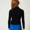 pull_col_montant_ctel_ave_3.webp Pulls Et Cardigans*TWINSET Milano Pull Col Montant Côtelé Avec Logo Noir