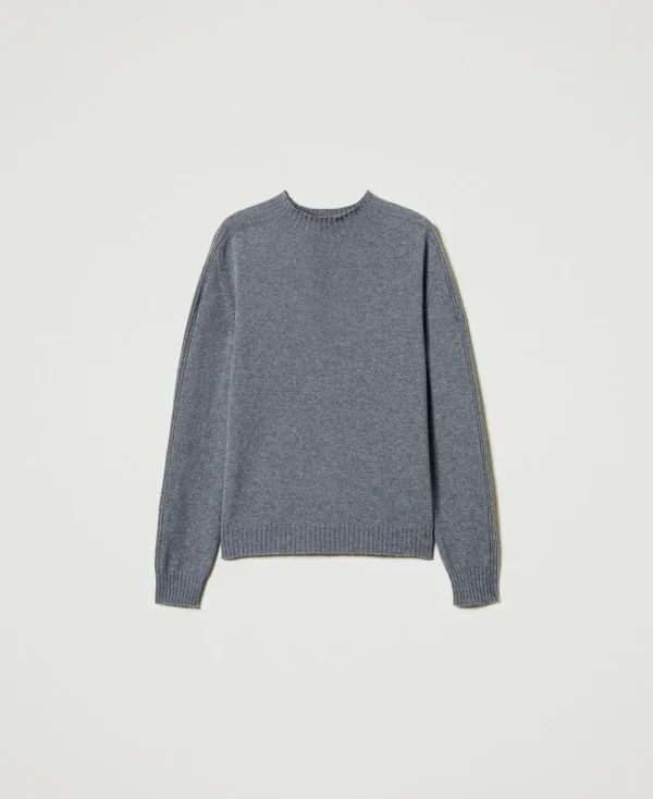 Pulls Et Cardigans*TWINSET Milano Pull Col Montant En Cachemire Gris moyen chiné