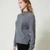 Pulls Et Cardigans*TWINSET Milano Pull Col Montant En Cachemire Gris moyen chiné