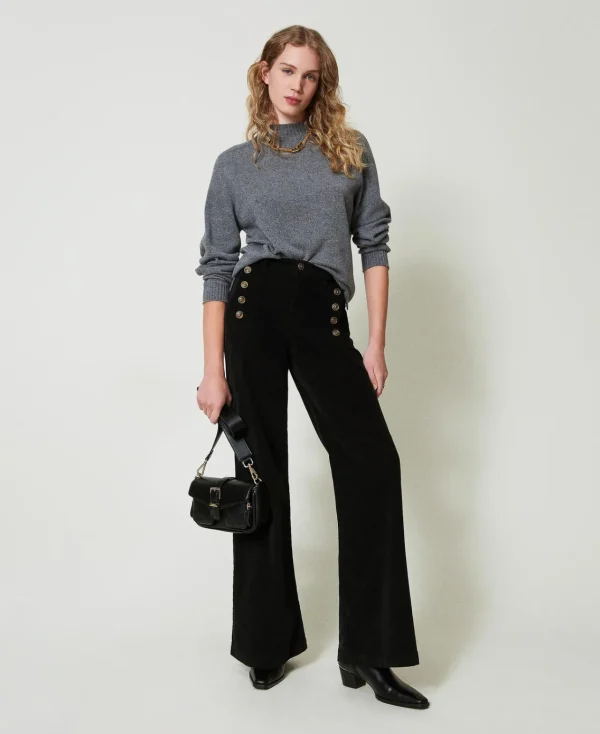 Pulls Et Cardigans*TWINSET Milano Pull Col Montant En Cachemire Gris moyen chiné