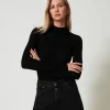 Pulls Et Cardigans*TWINSET Milano Pull Col Montant Sans Coutures En Laine Noir